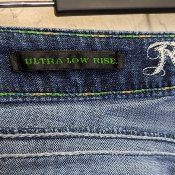 Wrangler Rock 47 Western Jeans Womens 31 Embroidered y2k Bling Low Rise Pants - Picture 10 of 11